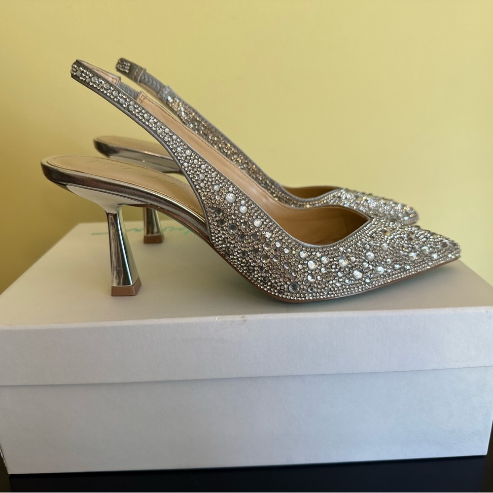 Blue by Betsey Johnson Clark Rhinestone Slingback Pumps